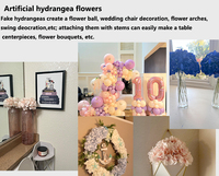 Kunstmatige Hortensia 7-koppig handgemaakt zijden bruids- Moederdag- Kerst- binnenhuisdecoratie bloemen
