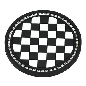 不同设计的盲钻汽车防滑垫圆形可重复使用汽车杯杯垫