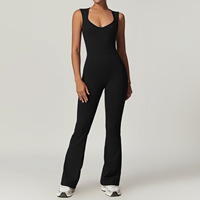 Combinaison de sport personnalisée pour femme, combinaison de yoga décontractée une pièce, combishort sexy pour femme, vêtements de sport, body évasé de haute qualité
