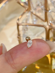 Xinfly 18K Gold 0.26ct Natural Marquise Cut Diamond Screw <b>Back</b> Stud <b>Earrings</b> - Product Image 2