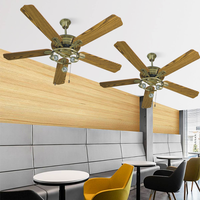 Ventilateur de Plafond de Luxe Fantaisie Silencieux à 5 Lames avec Lumière pour Chambre à Coucher Patio Café
