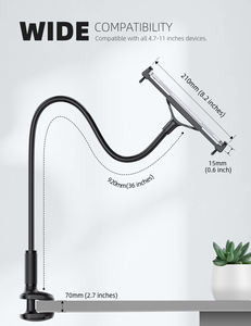 <span class=keywords><strong>Support</strong></span> de <span class=keywords><strong>tablette</strong></span> universel Lamicall LS07 à bras flexible en métal, <span class=keywords><strong>support</strong></span> de lit col de cygne sans affaissement, pince de fixation pour enregistrement vidéo - Product Image 5