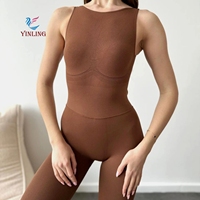 Haute qualité femmes sport body combinaison réglable Sexy une pièce doux Nylon Yoga ensemble