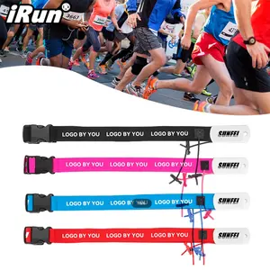 iRun Custom Color Outdoor Triathlon Marathon Adjustable Elastic Waist Belt Waist Hip Card Holders Running Race Number Belt