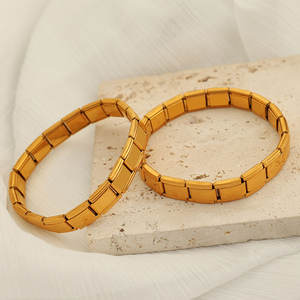 Bracelet à breloques italien personnalisé, tendance, anti-ternissement, en or massif 14k 18k, en acier inoxydable, pour hommes et femmes - Product Image 3