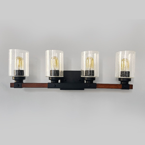 Longsky Đèn Trang Điểm 3 Đèn <span class=keywords><strong>ETL</strong></span> Đèn Treo Tường Công Nghiệp Đèn Treo Tường Trang Trại Bằng Gỗ Nền E26 Cho Phòng Tắm - Product Image 2