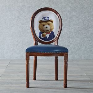 Sedia da Pranzo Moderna <span class=keywords><strong>in</strong></span> Stile Luigi XVI <span class=keywords><strong>con</strong></span> Schienale Rotondo, Rivestimento <span class=keywords><strong>in</strong></span> Tessuto Stampa <span class=keywords><strong>Legno</strong></span> Rovere Francese e <span class=keywords><strong>Gambe</strong></span> <span class=keywords><strong>in</strong></span> Metallo, Ideale per Workshop - Product Image 4