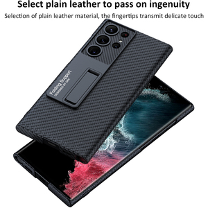 Étui de luxe en cuir végétalien pour <span class=keywords><strong>Samsung</strong></span> Galaxy <span class=keywords><strong>S23</strong></span>, coque arrière de béquille Ultra mince pour <span class=keywords><strong>Samsung</strong></span> <span class=keywords><strong>S23</strong></span> <span class=keywords><strong>Plus</strong></span>, étui rigide - Product Image 3