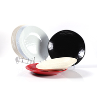 Ensemble d'assiettes à dîner en mélamine écologiques 12 \ "Dia X 1.8 \" H Assiettes en plastique multicolores incassables et résistantes aux copeaux