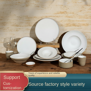 <b>Ceramic</b> Dinnerware <b>Set</b>-Modern Simplicity Design White Sand Series Steak/Fruit/Dim Sum Plates Dishwasher Oven Safe for Household - Product Image 5