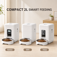 Distributeur automatique intelligent de nourriture pour animaux de compagnie 2L avec caméra WiFi, écran LCD, nettoyage facile, programmable, pour chats et chiens, bol en acier inoxydable, prise US EU UK