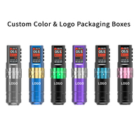 Machine à tatouer sans fil, double batterie 1800mAh, course réglable, pistolet rotatif rechargeable pour artistes professionnels