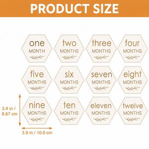 Cadeau de naissance : Blocs mensuels réversibles et gravés au laser, accessoires photo, 12 cartes de jalons en bois - Product Image 3