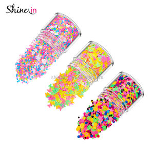 Jinshineer — paillettes, lot de 1 boîte, en forme de cœur néon, Fluorescent, en forme de <span class=keywords><strong>papillon</strong></span>, paillettes, Art de manucure et de pédicure, couleurs néons mélangées, pour Festival - Product Image 4