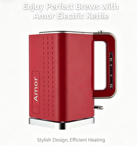 Bouilloire électrique rouge de 1,7 L |   Bouilloire à ébullition rapide 1500W |   220V |   Protection contre l'ébullition à sec |   Acier inoxydable |   Base sans fil pour une utilisation domestique en cuisine - Product Image 3