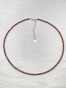 Collier ras du cou en grenat Hessonite, tendance, unisexe, avec micro-pierres, perles délicates, micro-facetté, bijoux minimalistes - Product Image 5