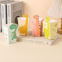 Nouvelle Boîte à Popcorn Dinosaure Transfrontalière, Boîte à Bonbons, Boîte à Frites, Boîte Jetable Écologique Biodégradable en Carton Blanc pour Enfants