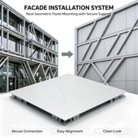 Système de Façade Géométrique Modulaire en Panneaux d'Aluminium pour Mur Rideau et Revêtement Mural Extérieur de Bâtiments de Bureau et de Campus