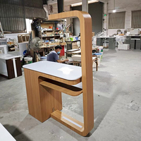 Meubles de salon de beauté de haute qualité, table de manucure individuelle moderne en bois avec tiroirs et collecteur de poussière