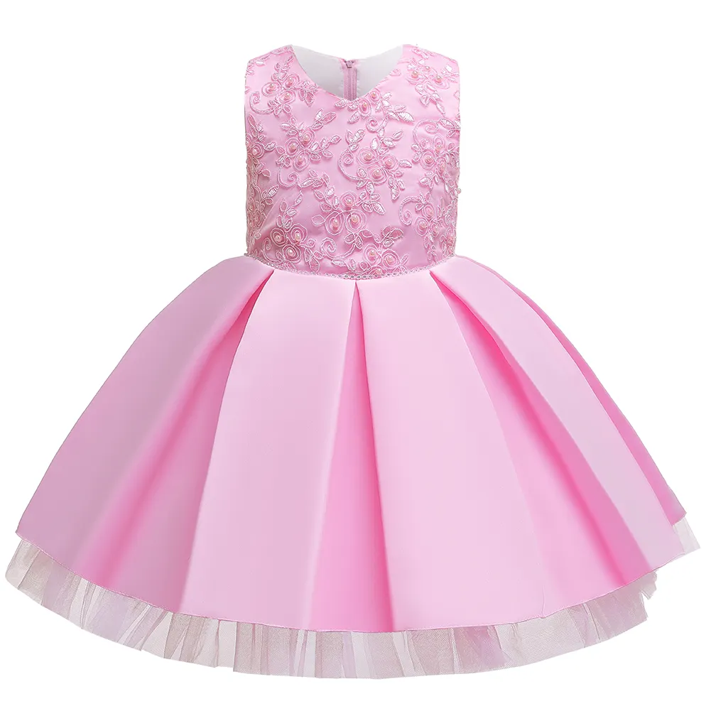 Baby-Geburtstags kleid im europäischen und amerikanischen Stil für 2 Jahre alte Blumen mädchen kleider für Hochzeits kinder party kleid