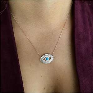 2023 estate placcato oro fortunato malocchio fascino rettangolo cz turchese occhio moda classica collana malocchio - Product Image 5