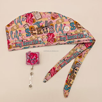 Bonnets de travail pour femmes, pour hôpital et chirurgie, avec motif cœur d'amour pour la Saint-Valentin, à nouer en queue de cheval, doublés de satin