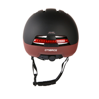 Casque de vélo à lumière LED rechargeable par USB Casque intelligent télécommandé Casque de vélo urbain avec éclairage avant et arrière