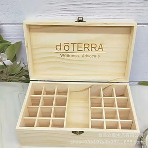 Caja de Almacenamiento de Aceites Esenciales de Madera con Tapa Abatible, Rectangular, Color Madera Natural, Caja de Almacenamiento de Juguetes - Product Image 4