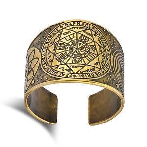 แหวนดาวเจ็ดแฉกแบบปรับขนาดได้ สไตล์วินเทจ คลาสสิก สำหรับผู้ชาย แฟชั่นเครื่องประดับ  ขายส่งตามสั่ง  แบบซาลอมอน คาบาล่า ลัทธิลึกลับ - Product Image 2