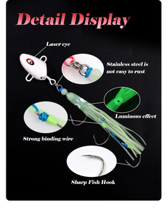 100g150g 200g Metal Jig Head Australia Luminous Inchiku <strong>Octopus</strong> Hook Rigs Squid Skirt Boat Fishing Blackhead Seabream Cod Porgy - Product Image 3