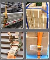 Vente en gros polyester très résistant 2 pouces 50mm 2000kg 5000kg 2 5 tonnes camion voiture moto ceinture d'arrimage cliquet sangles d'arrimage