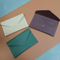 Tempat Paspor Kulit PU Portabel Multi-slot, Dompet Kartu ID, Tas Amplop untuk Perjalanan, Dompet Tipis, Tas Kartu Bisnis