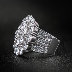 2025 nouveau luxe hommes 925 argent Sterling Asscher coupe rose pierre précieuse garde bouclier chevalière avec VVS Moissanite Moissanite - Product Image 2