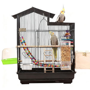 Gabbia per Uccelli di Piccole Dimensioni per Parrocchetti, Pappagalli, Agapornidi, Cocorite, Fringuelli, Canarini, Gabbia in Metallo per Pappagalli da Casa, Gabbie per Allevamento di Cocorite - Product Image 1