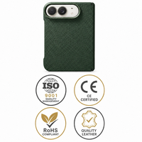 Étui de téléphone fin en cuir pleine fleur pour iPhone Duo, certifié LWG REACH, CE ISO 9001, multicolores, logo personnalisé, usine OEM