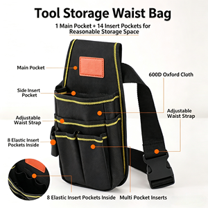 Sac à outils pour électricien automobile, réglable, épaissi, résistant à l'usure, ceinture de ceinture, qualité industrielle, JH-801, tissu Oxford imperméable - Product Image 1