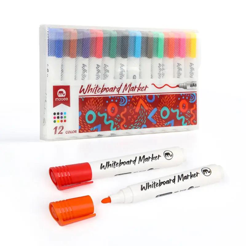 GXIN P-230CL 12pcs/set dry erase marker Wholesale customized Non-Toxic oil-based MultiColor WhiteBoard Marker Pen for school