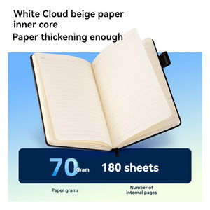 Carnet de notes de bureau Deli 22298 noir, imperméable, résistant à l'usure, en PU, 25K, en cuir, pour réunions, 180 feuilles, 64 pièces par carton, haute qualité - Product Image 4