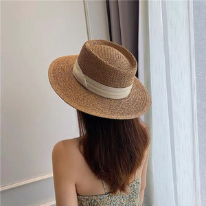 2023 Offre Spéciale haute qualité été extérieur large bord toit plat plage parasol <span class=keywords><strong>chapeau</strong></span> <span class=keywords><strong>de</strong></span> paille pour les femmes - Product Image 3