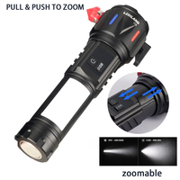 Auto-Notfall Weiße Laser-Taschenlampe Glasbrecher Gurtschneider Magnetisches Warnlicht COB Rot-Blaues Warnlicht