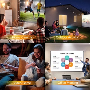 Salange 2024 gran oferta P90 Android <span class=keywords><strong>WIFI</strong></span> BT Full HD 1080P Mini proyector con soporte ajustable portátil Smart Home Video Beamer - Product Image 5