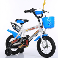 Vélo enfant SY pas cher à une vitesse, cadre en acier 12 pouces, roues d'apprentissage, panier en plastique