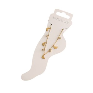 <span class=keywords><strong>Tobillera</strong></span> de Acero Inoxidable con Baño de Oro y Circonitas, Estilo Estrella de la Moda, con Huellas, Personalizada y Moderna para Mujer - Product Image 5