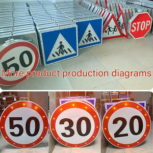 Chất lượng cao IP65 không thấm nước ngoài trời nhấp nháy LED năng lượng mặt trời dấu hiệu giao thông năng lượng mặt trời bảng hiệu điện cho giao thông - Product Image 3