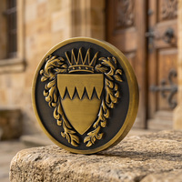 Bronzen geplateerde muntcollectie, metaal zinklegering, 3D-geëmbossed Bahrein koninklijk schild, Arabische tekst, gebouwlogo, op maat gemaakte challenge coin