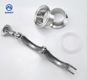 Aohoy <span class=keywords><strong>Din</strong></span> 11850 <span class=keywords><strong>11851</strong></span> Conexión Sanitaria Triclamp 304 316L de Acero Inoxidable, Abrazadera Tri-Clamp para Soldar, Férula TC Clover, Superficie Pulida - Product Image 3