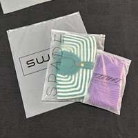 Sacs d'emballage en plastique givré personnalisés Creatrust avec votre logo, en polyéthylène recyclé, pour vêtements, avec fermeture éclair