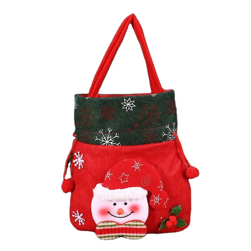 Le migliori vendite bella stella colorata natale, Logo personalizzato all'ingrosso tela di cotone naturale grande borsa con coulisse borsa di babbo natale