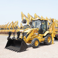 Chargeuse-pelleteuse tout-terrain multifonctionnelle 4x4 avec chargeur frontal et pelle arrière intégrés, livraison directe d'usine