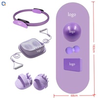 Ensemble de Pilates multifonctionnel, tapis en PU, anneau de Pilates, bandes de résistance, ballon de yoga, rouleau de massage, entraînement à domicile, débutant, femmes, OEM